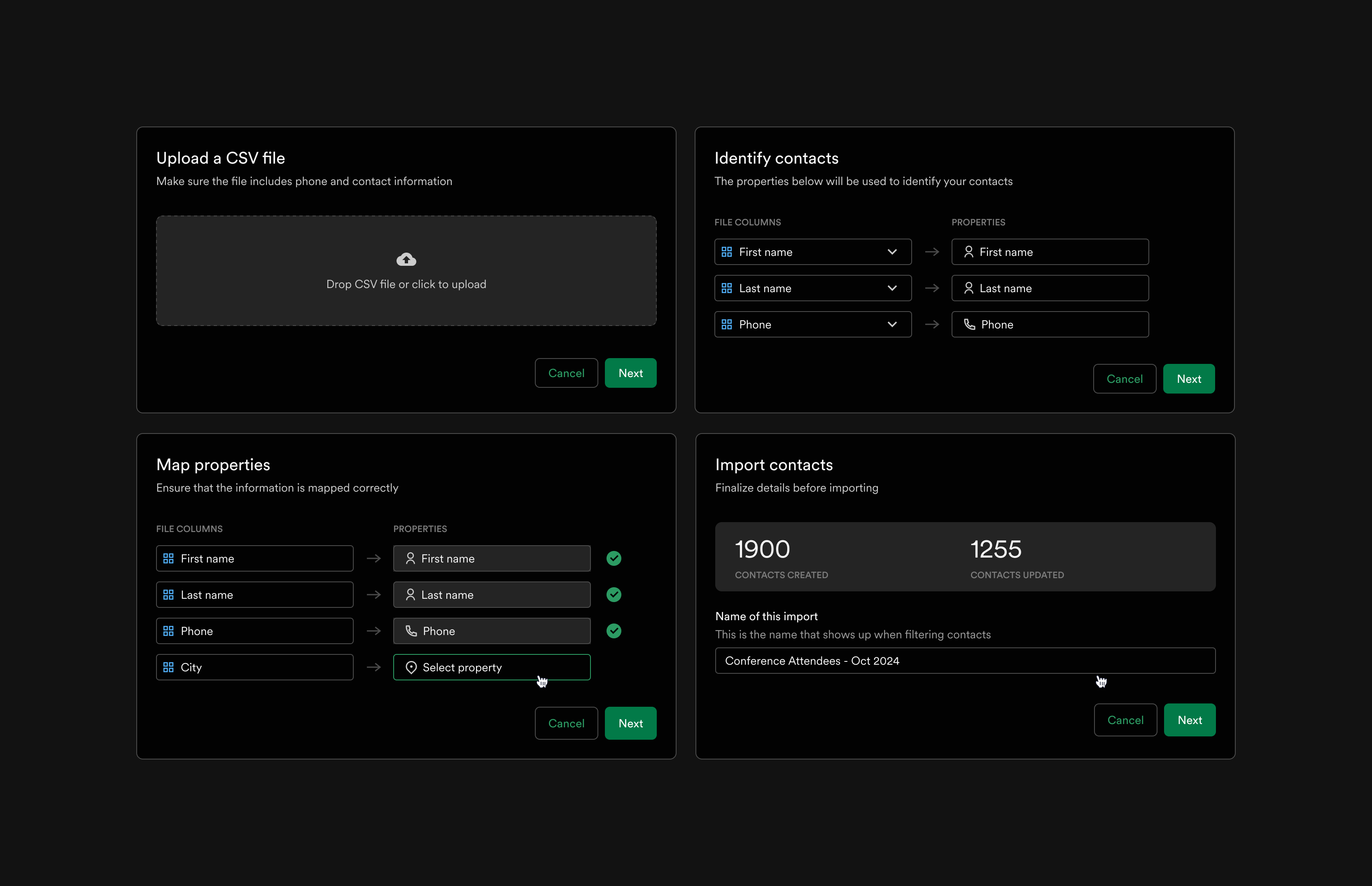 Contacts import UI are often complex for the end-user to use and the developers to develop and maintain.